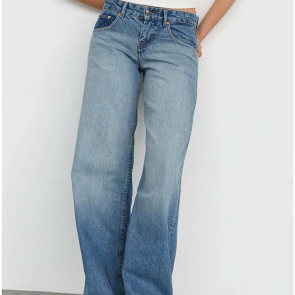 Motel Rocks Light Blue Flare Jeans - Picture 1 of 5